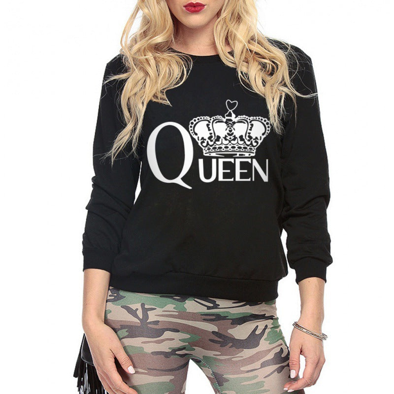 Kvinnors sweatshirt med kungligt tryck Mirla-Eva Jonsson