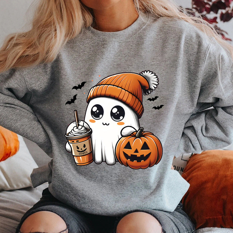 Kvinnors sweatshirt med lekfull Halloween grafisk design Mirla-Eva Jonsson