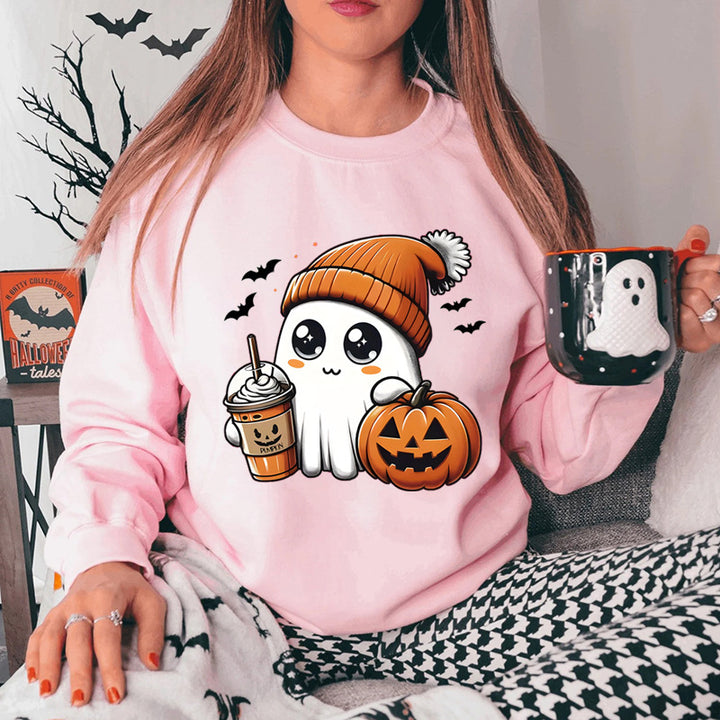 Kvinnors sweatshirt med lekfull Halloween grafisk design Mirla-Eva Jonsson