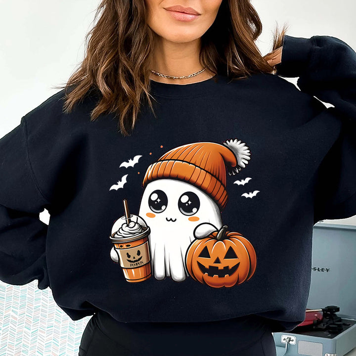 Kvinnors sweatshirt med lekfull Halloween grafisk design Mirla-Eva Jonsson