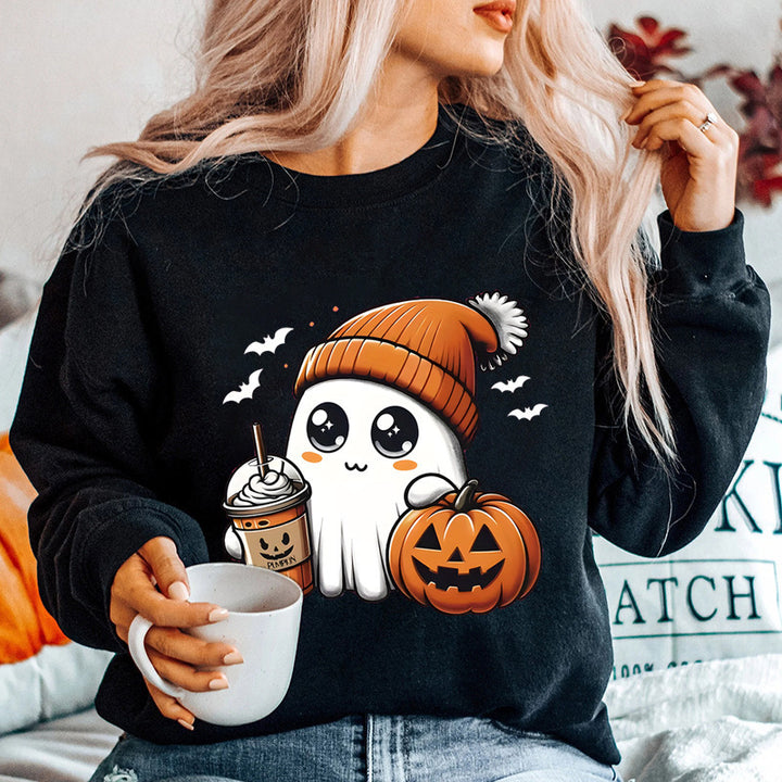 Kvinnors sweatshirt med lekfull Halloween grafisk design Mirla-Eva Jonsson