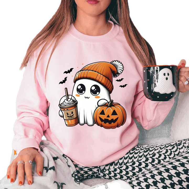 Kvinnors sweatshirt med lekfull Halloween grafisk design Mirla-Eva Jonsson