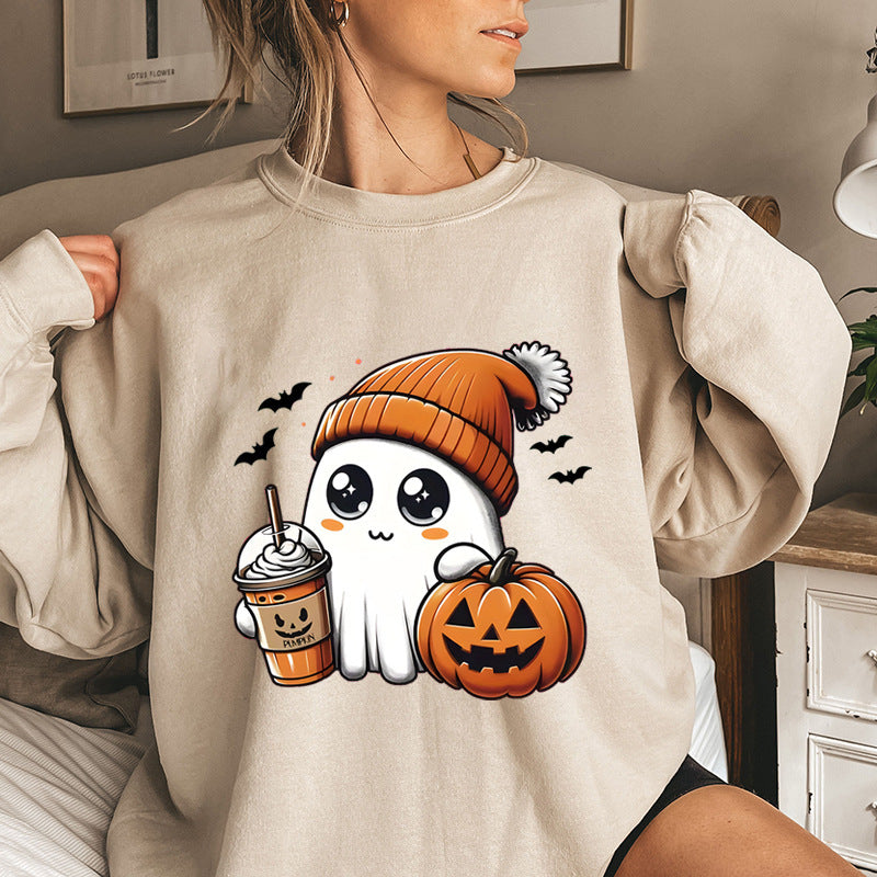 Kvinnors sweatshirt med lekfull Halloween grafisk design Mirla-Eva Jonsson