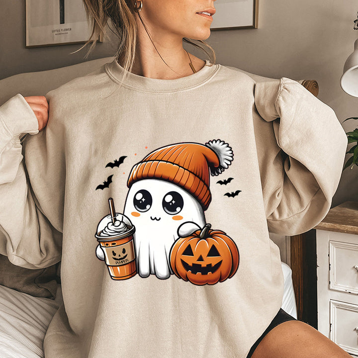 Kvinnors sweatshirt med lekfull Halloween grafisk design Mirla-Eva Jonsson