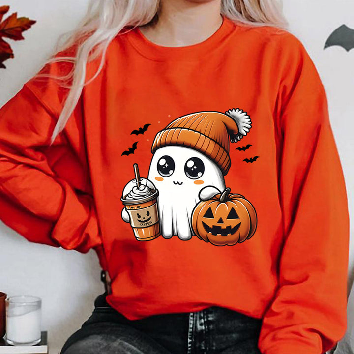 Kvinnors sweatshirt med lekfull Halloween grafisk design Mirla-Eva Jonsson
