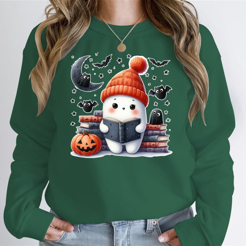 Kvinnors sweatshirt med lekfull Halloween-motiv och högkvalitativt material Mirla-Eva Jonsson