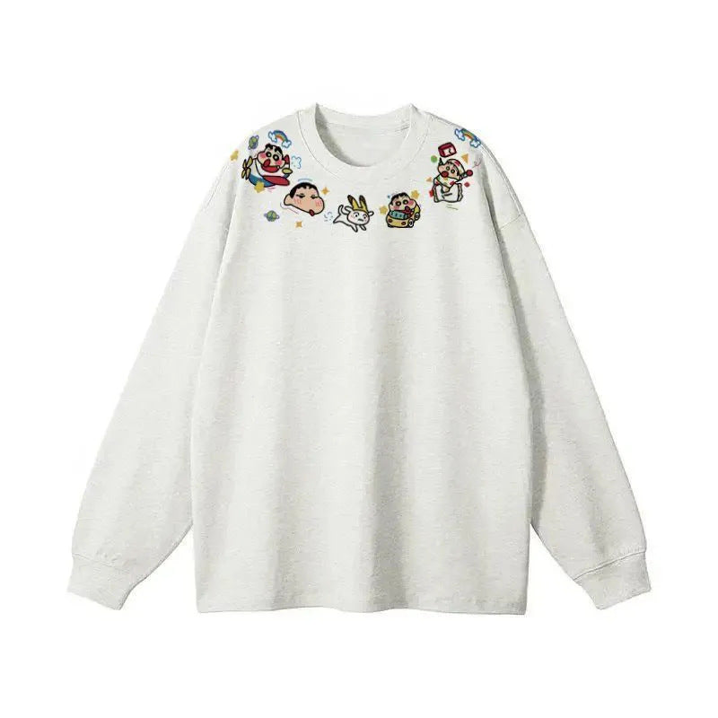 Kvinnors sweatshirt med lekfull cartoon-halsringning Mirla-Eva Jonsson