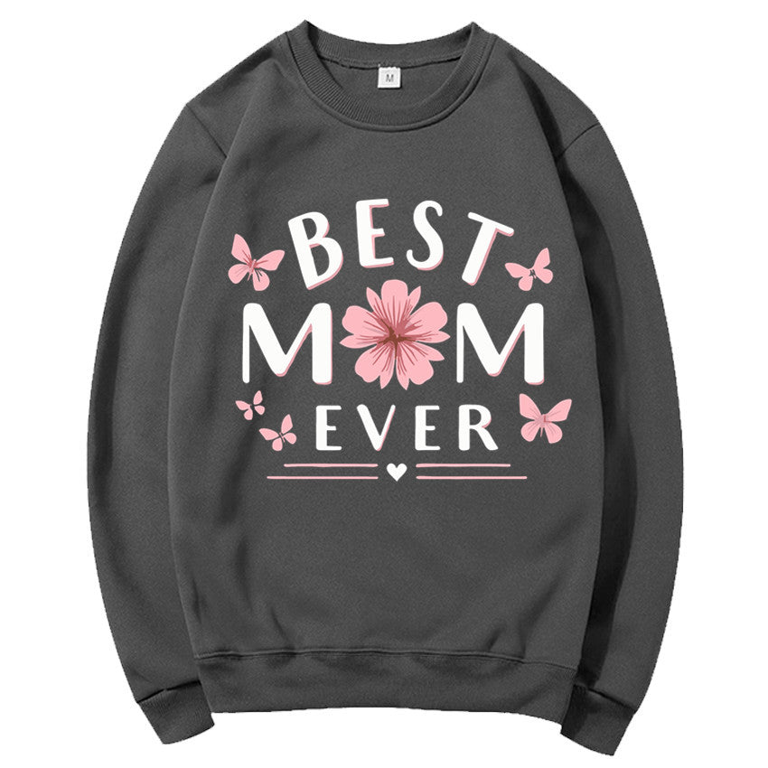 Kvinnors sweatshirt med lekfull favorittext och blommönster Mirla-Eva Jonsson