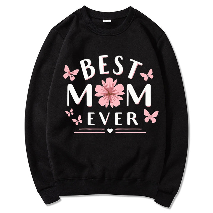 Kvinnors sweatshirt med lekfull favorittext och blommönster Mirla-Eva Jonsson