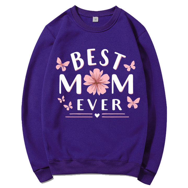 Kvinnors sweatshirt med lekfull favorittext och blommönster Mirla-Eva Jonsson