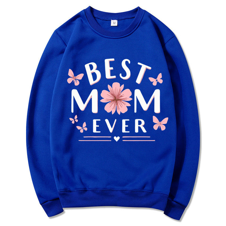 Kvinnors sweatshirt med lekfull favorittext och blommönster Mirla-Eva Jonsson