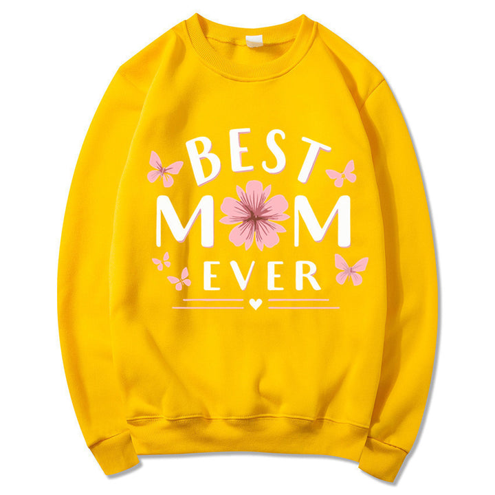 Kvinnors sweatshirt med lekfull favorittext och blommönster Mirla-Eva Jonsson