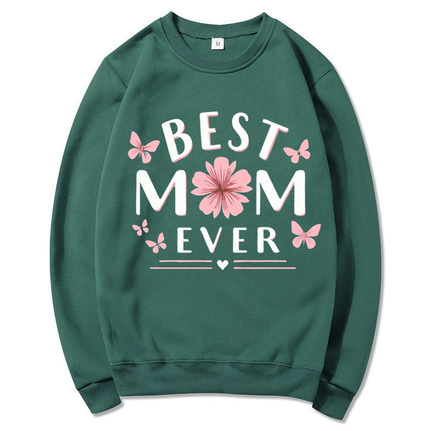 Kvinnors sweatshirt med lekfull favorittext och blommönster Mirla-Eva Jonsson