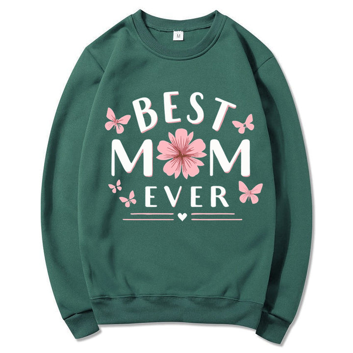 Kvinnors sweatshirt med lekfull favorittext och blommönster Mirla-Eva Jonsson
