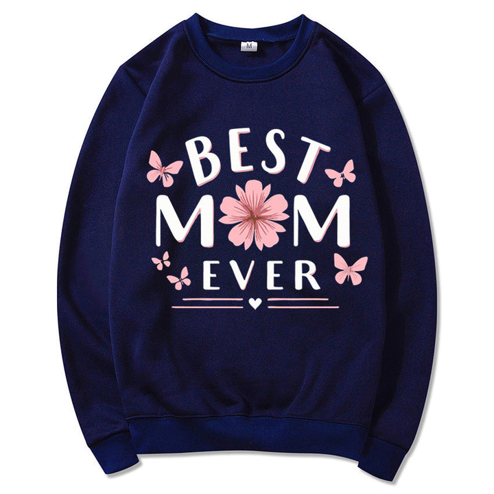 Kvinnors sweatshirt med lekfull favorittext och blommönster Mirla-Eva Jonsson