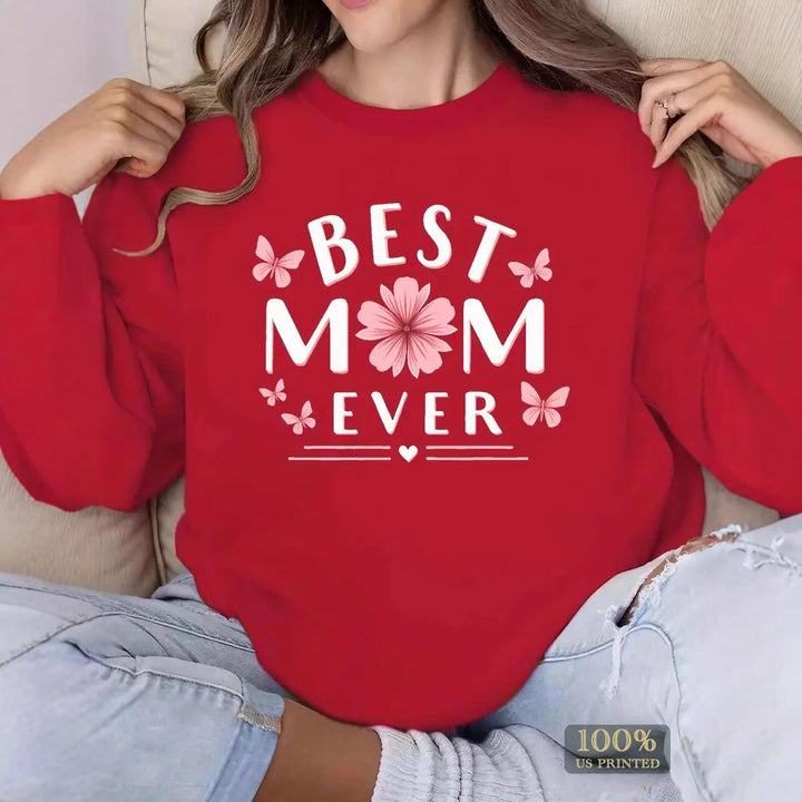 Kvinnors sweatshirt med lekfull favorittext och blommönster Mirla-Eva Jonsson