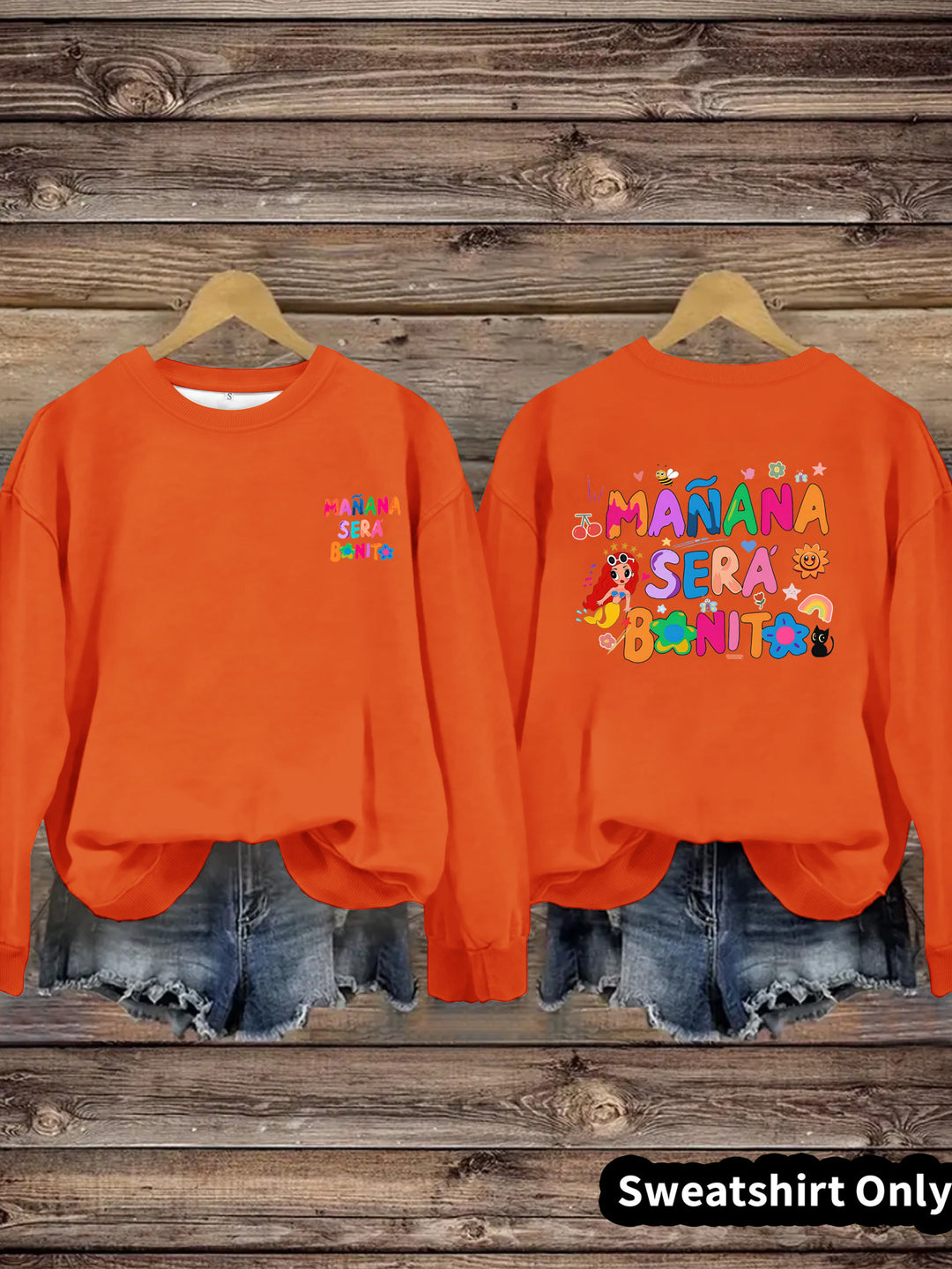 Kvinnors sweatshirt med lekfullt färgglatt tryck och avslappnad passform Mirla-Eva Jonsson