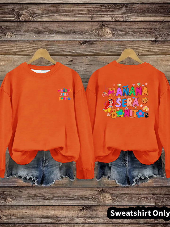 Kvinnors sweatshirt med lekfullt färgglatt tryck och avslappnad passform Mirla-Eva Jonsson