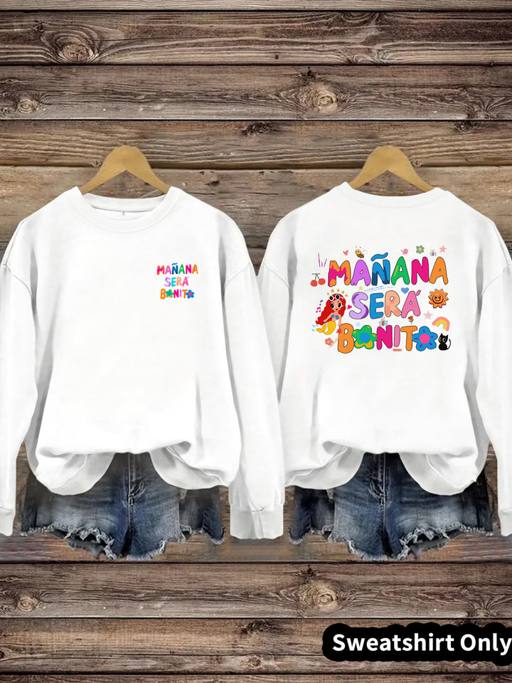 Kvinnors sweatshirt med lekfullt färgglatt tryck och avslappnad passform Mirla-Eva Jonsson