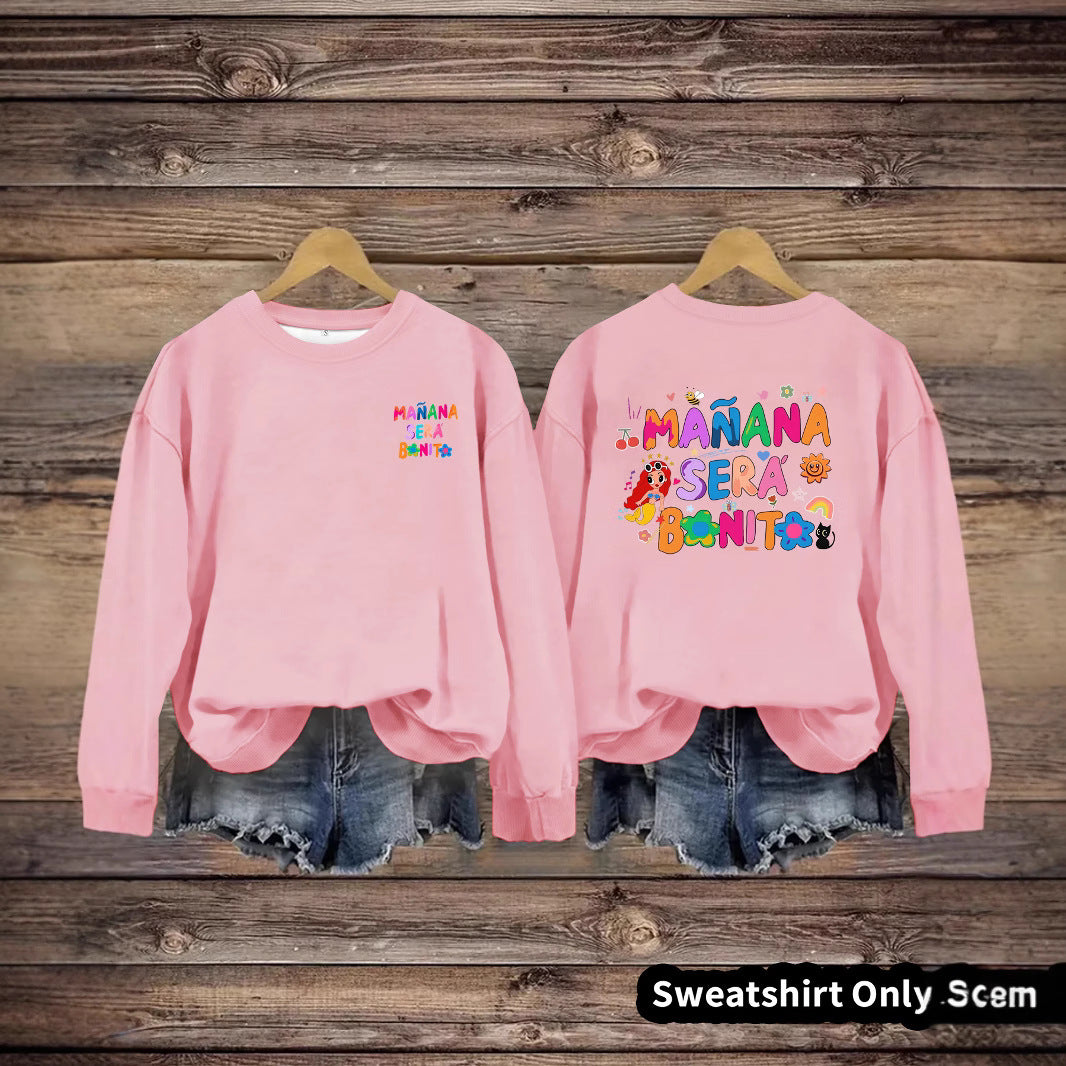 Kvinnors sweatshirt med lekfullt färgglatt tryck och avslappnad passform Mirla-Eva Jonsson