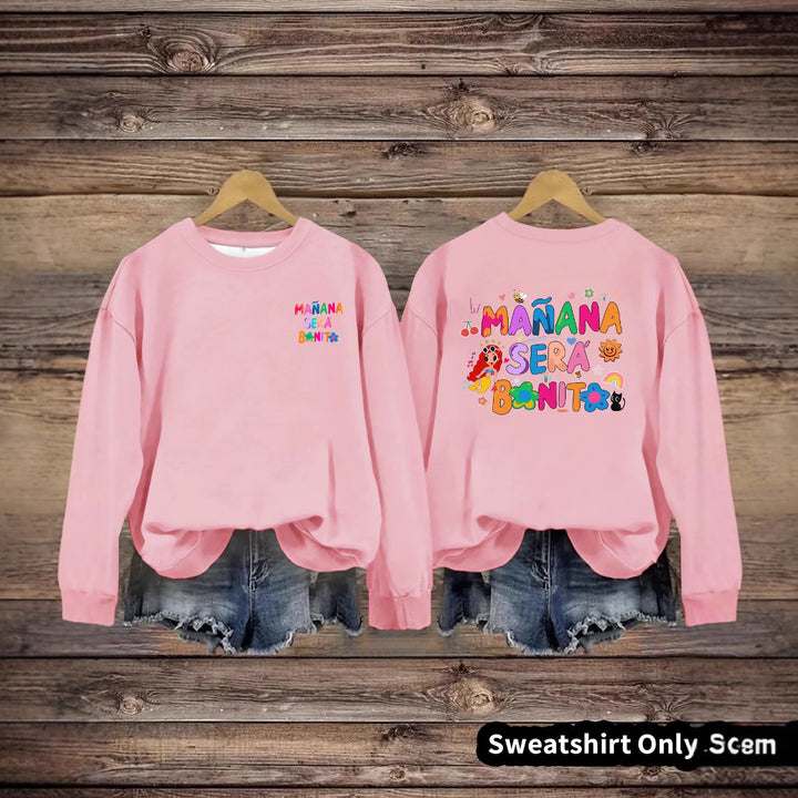 Kvinnors sweatshirt med lekfullt färgglatt tryck och avslappnad passform Mirla-Eva Jonsson