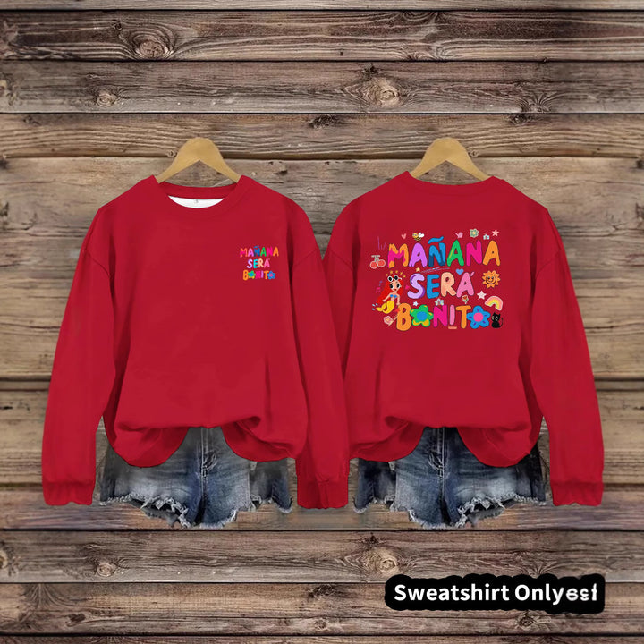 Kvinnors sweatshirt med lekfullt färgglatt tryck och avslappnad passform Mirla-Eva Jonsson