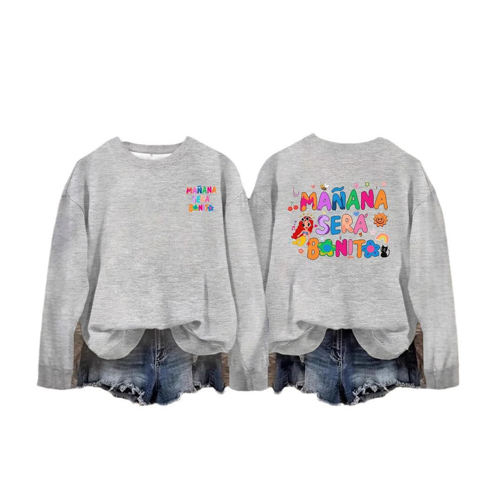 Kvinnors sweatshirt med lekfullt färgglatt tryck och avslappnad passform Mirla-Eva Jonsson
