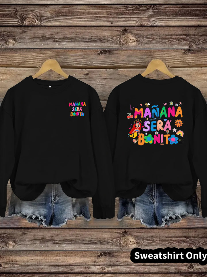 Kvinnors sweatshirt med lekfullt färgglatt tryck och avslappnad passform Mirla-Eva Jonsson