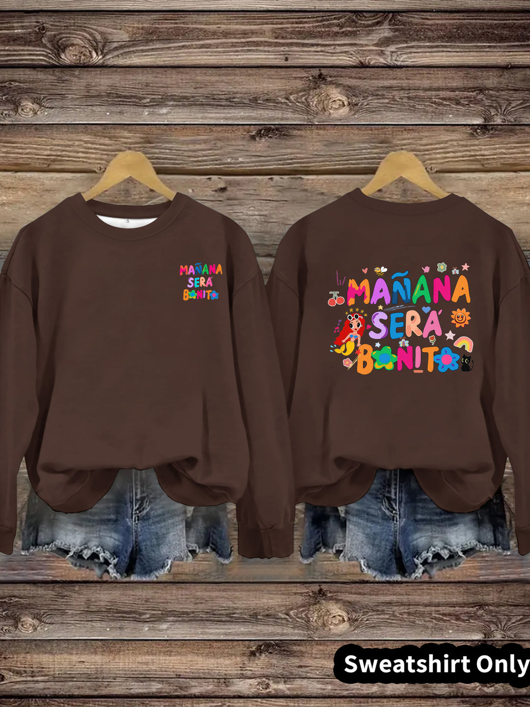 Kvinnors sweatshirt med lekfullt färgglatt tryck och avslappnad passform Mirla-Eva Jonsson
