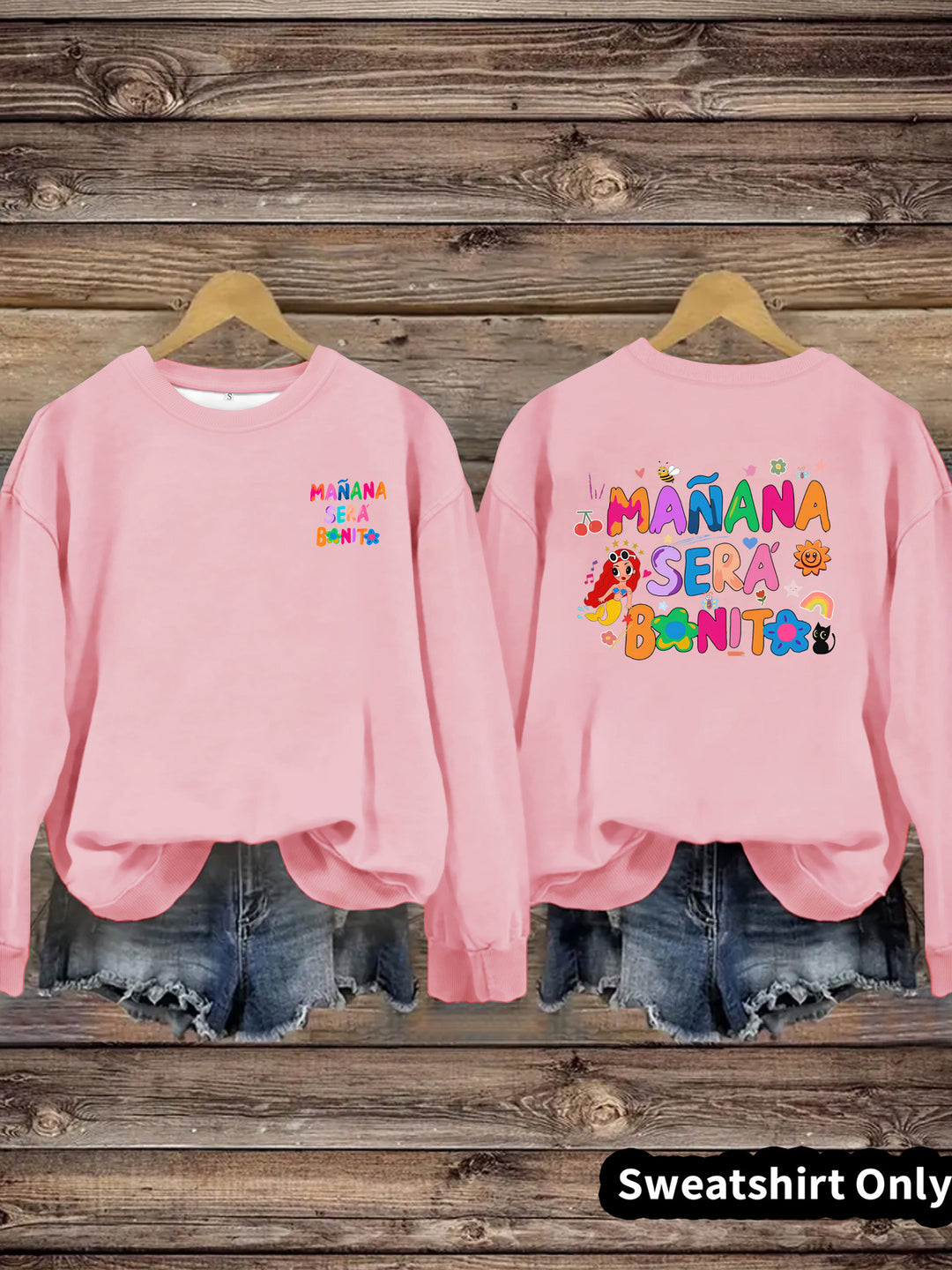 Kvinnors sweatshirt med lekfullt färgglatt tryck och avslappnad passform Mirla-Eva Jonsson