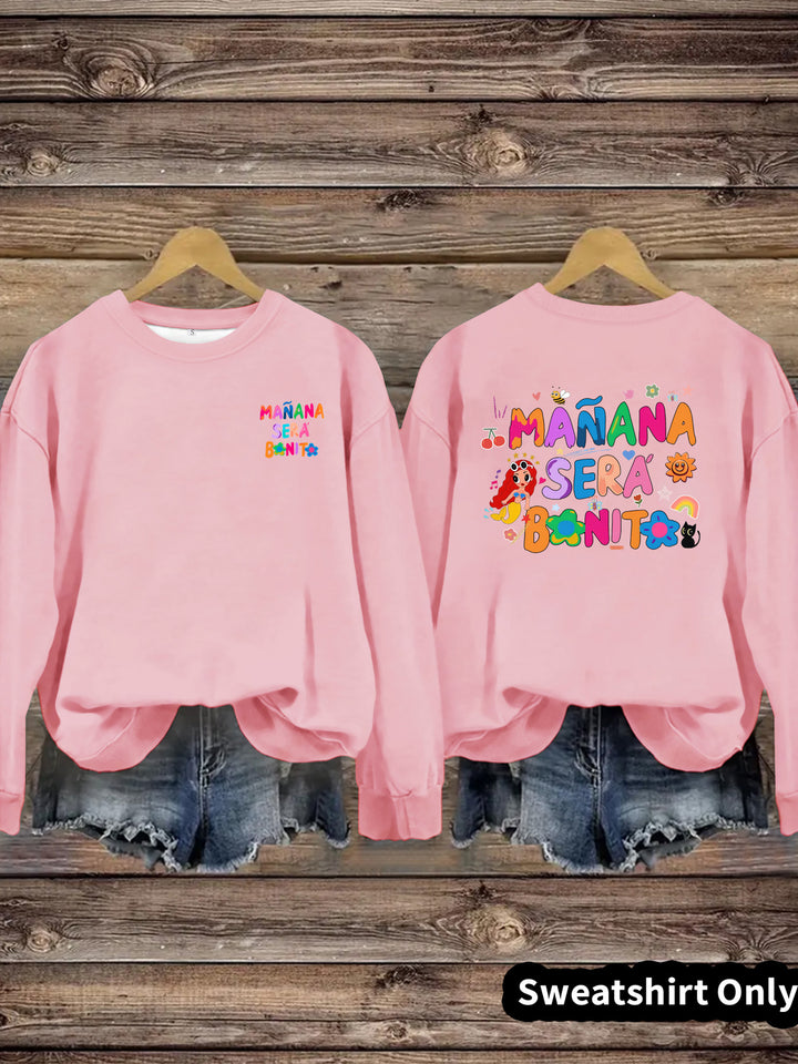 Kvinnors sweatshirt med lekfullt färgglatt tryck och avslappnad passform Mirla-Eva Jonsson
