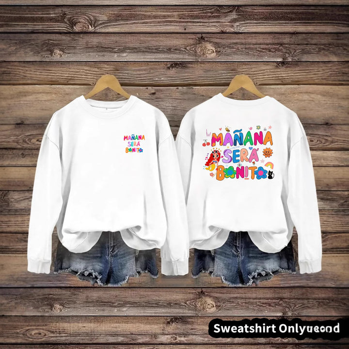 Kvinnors sweatshirt med lekfullt färgglatt tryck och avslappnad passform Mirla-Eva Jonsson
