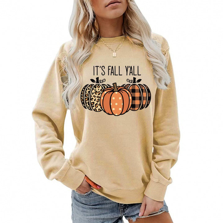 Kvinnors sweatshirt med lekfullt höstmotiv och bekväm passform Mirla-Eva Jonsson