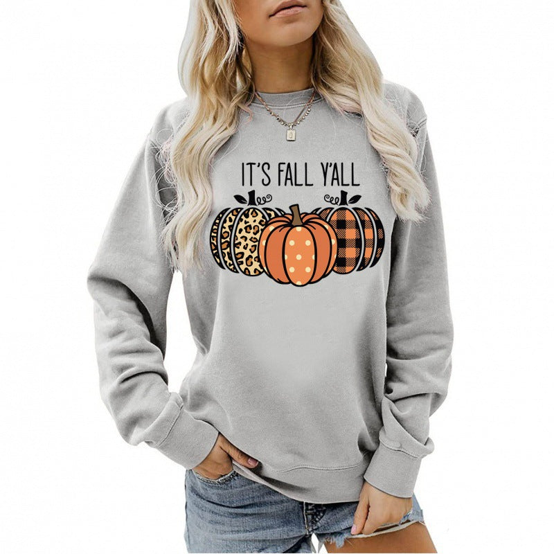 Kvinnors sweatshirt med lekfullt höstmotiv och bekväm passform Mirla-Eva Jonsson