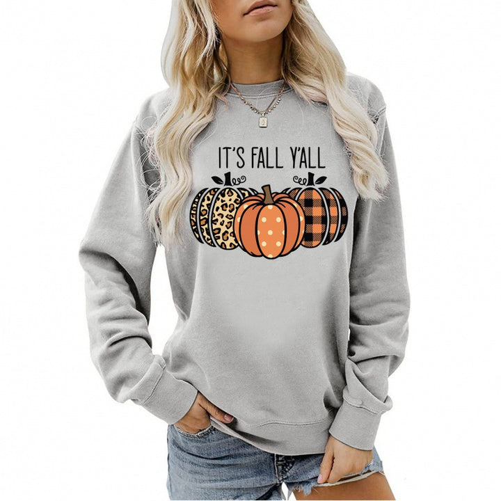 Kvinnors sweatshirt med lekfullt höstmotiv och bekväm passform Mirla-Eva Jonsson