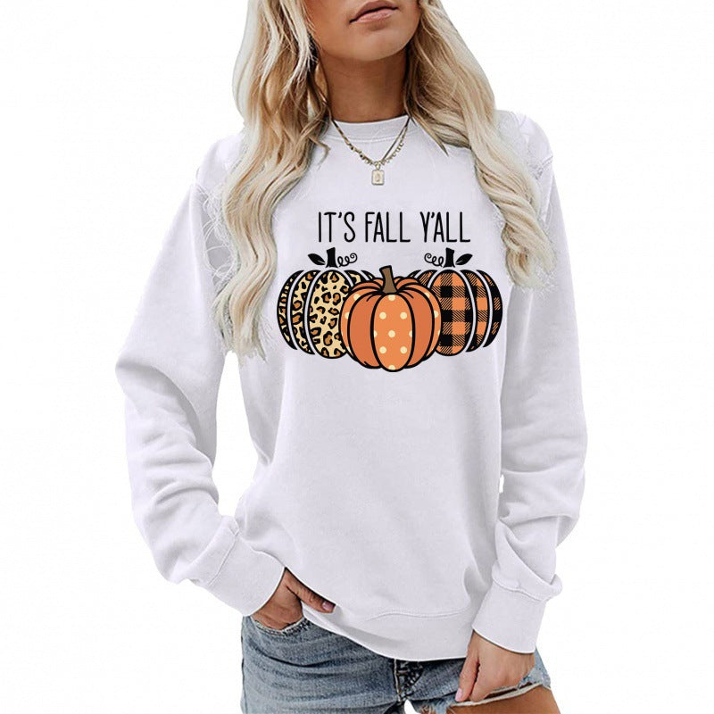 Kvinnors sweatshirt med lekfullt höstmotiv och bekväm passform Mirla-Eva Jonsson