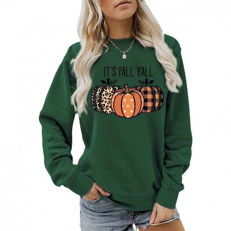 Kvinnors sweatshirt med lekfullt höstmotiv och bekväm passform Mirla-Eva Jonsson