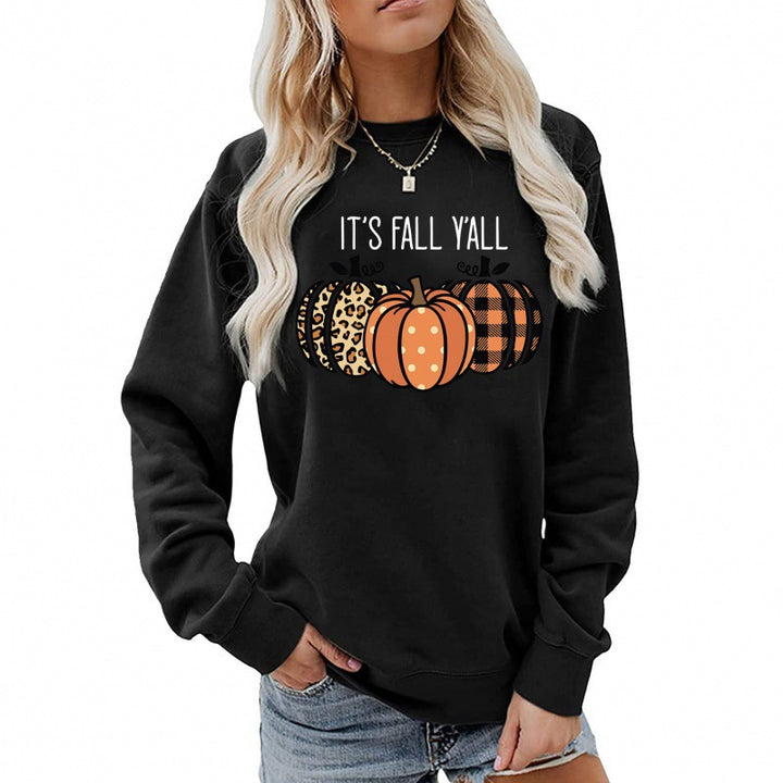 Kvinnors sweatshirt med lekfullt höstmotiv och bekväm passform Mirla-Eva Jonsson