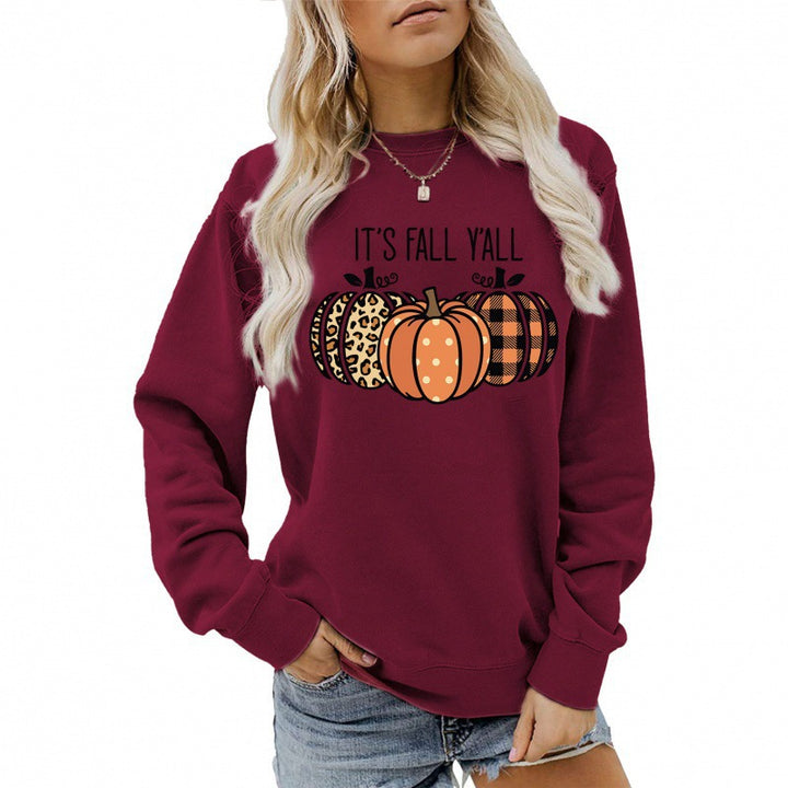 Kvinnors sweatshirt med lekfullt höstmotiv och bekväm passform Mirla-Eva Jonsson
