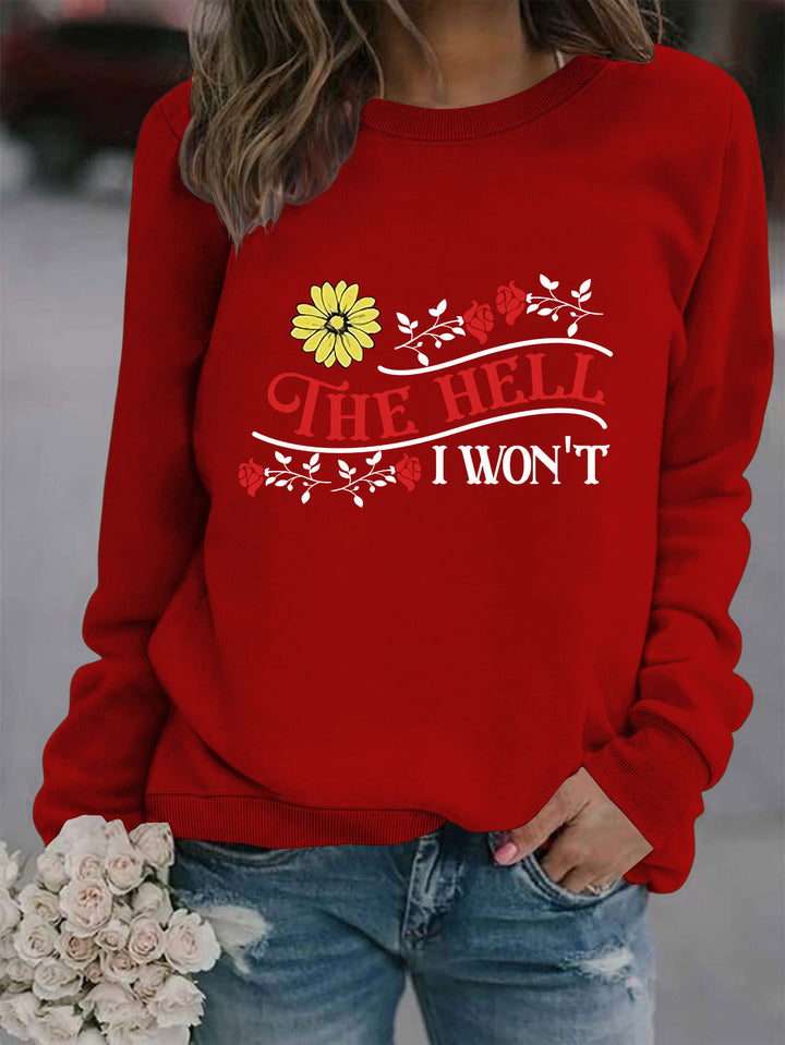Kvinnors sweatshirt med lekfullt motiv och bekväm passform Mirla-Eva Jonsson