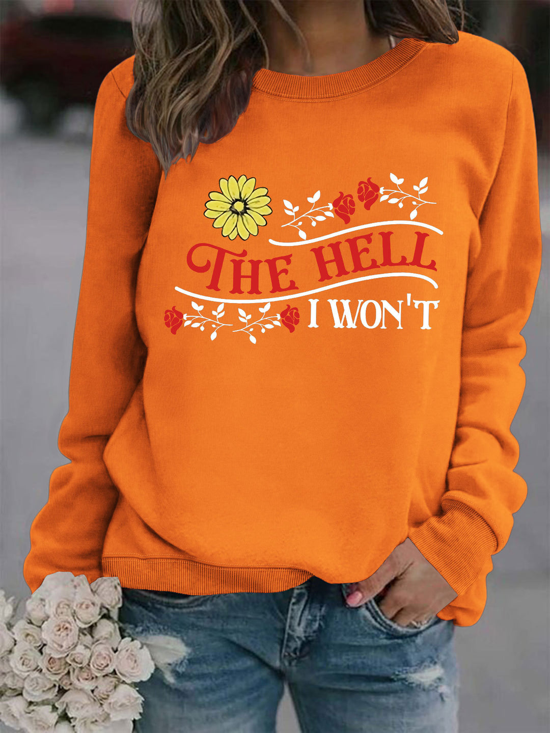 Kvinnors sweatshirt med lekfullt motiv och bekväm passform Mirla-Eva Jonsson