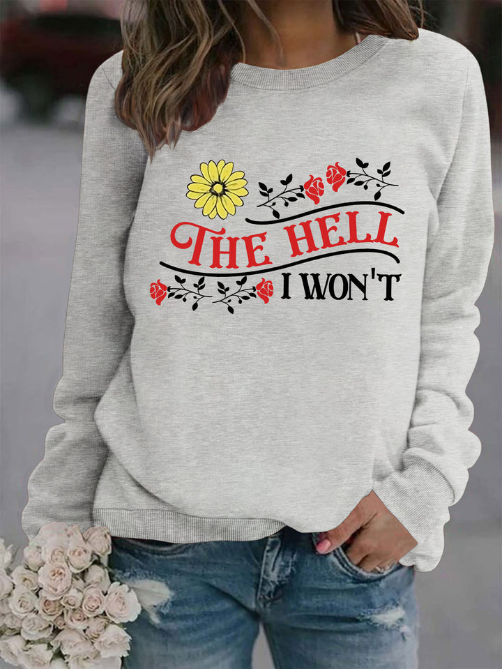 Kvinnors sweatshirt med lekfullt motiv och bekväm passform Mirla-Eva Jonsson