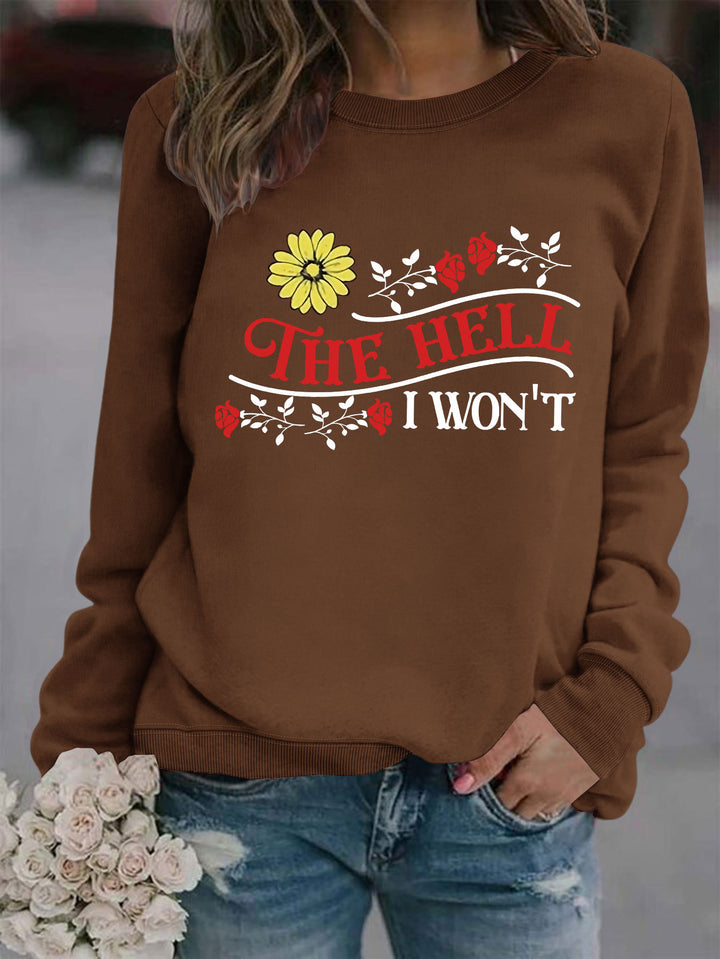 Kvinnors sweatshirt med lekfullt motiv och bekväm passform Mirla-Eva Jonsson
