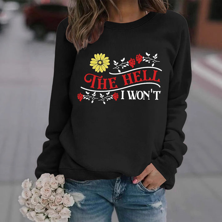 Kvinnors sweatshirt med lekfullt motiv och bekväm passform Mirla-Eva Jonsson