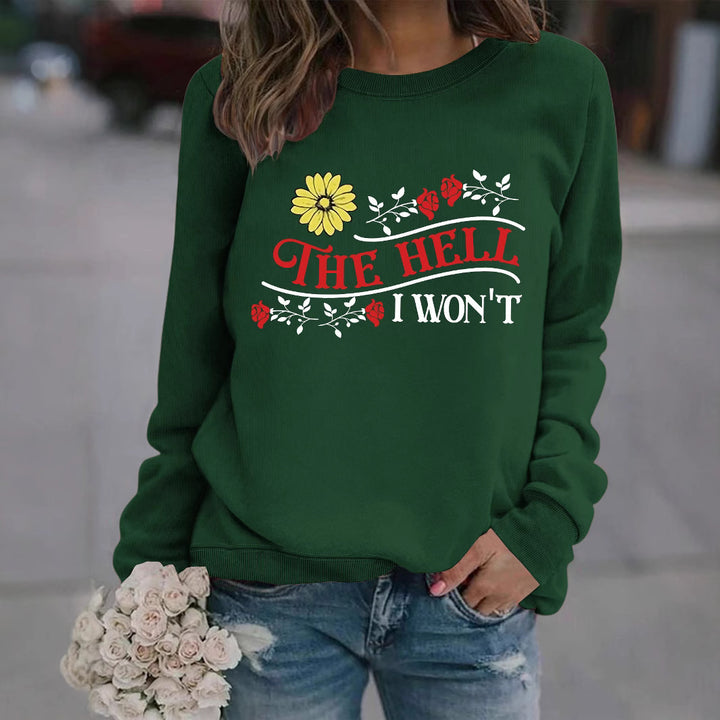 Kvinnors sweatshirt med lekfullt motiv och bekväm passform Mirla-Eva Jonsson