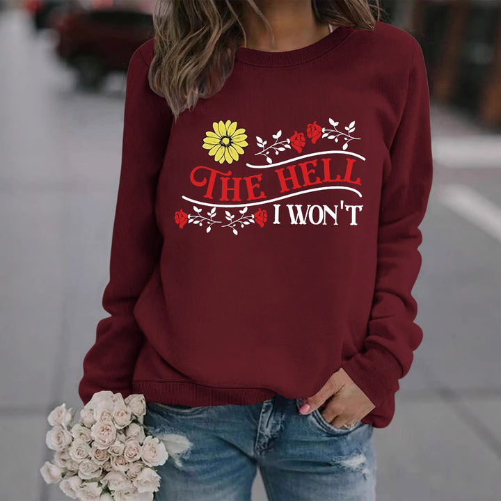 Kvinnors sweatshirt med lekfullt motiv och bekväm passform Mirla-Eva Jonsson