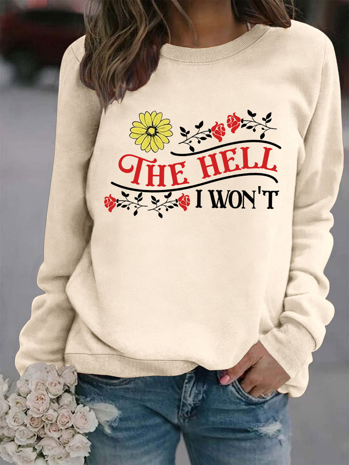 Kvinnors sweatshirt med lekfullt motiv och bekväm passform Mirla-Eva Jonsson