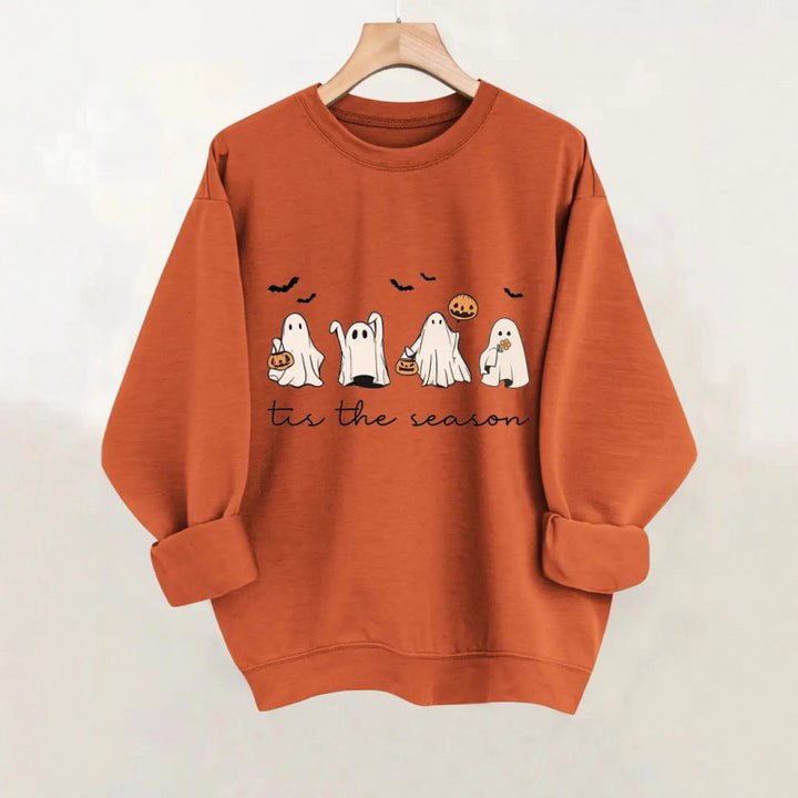Kvinnors sweatshirt med lekfullt spöklikt mönster Mirla-Eva Jonsson
