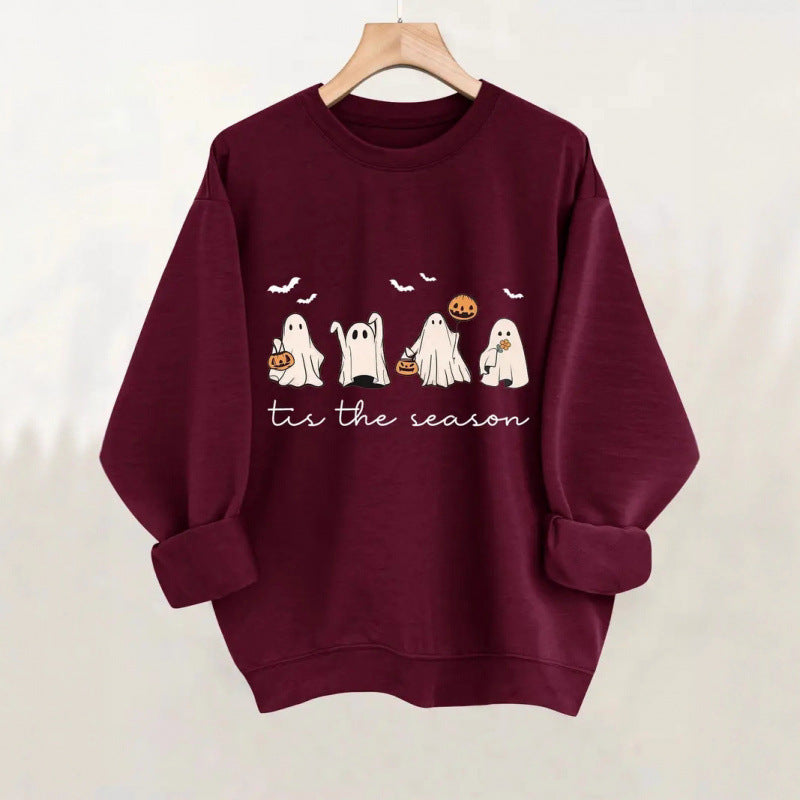 Kvinnors sweatshirt med lekfullt spöklikt mönster Mirla-Eva Jonsson