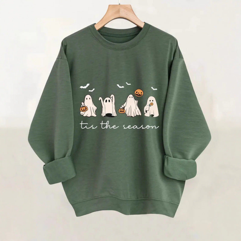 Kvinnors sweatshirt med lekfullt spöklikt mönster Mirla-Eva Jonsson
